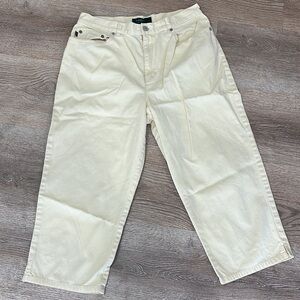 Vintage Lauren Ralph‎ Lauren High Rise Capri Chino Pants Womens size 12 Yellow